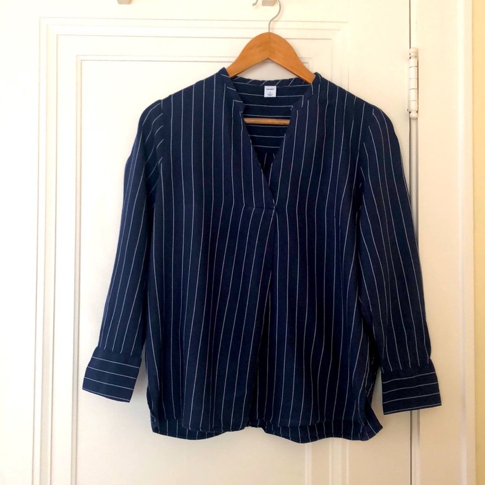 Blue-stripped Cotton T-shirt.